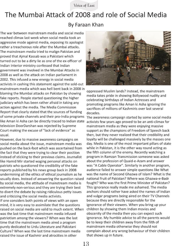 Mumbai Attack of 2008 and role of Social Media