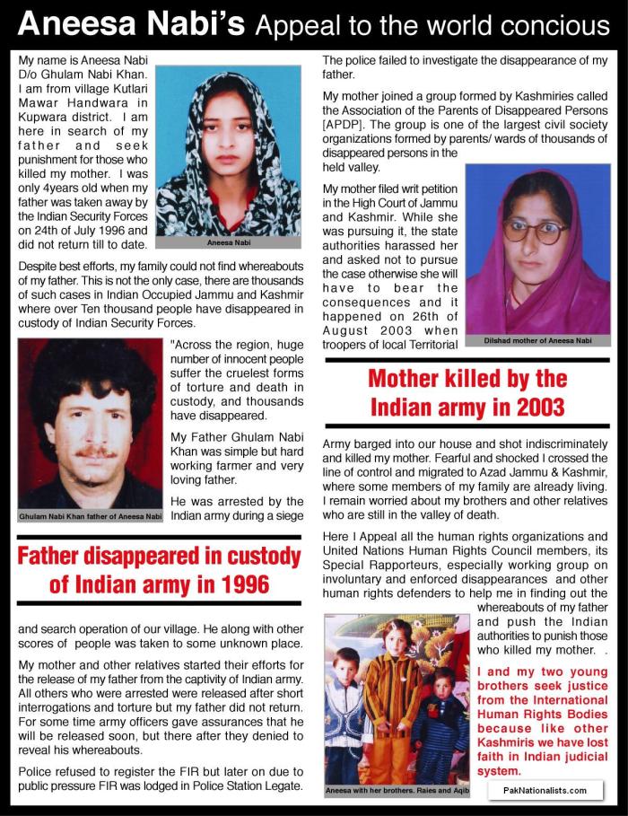 Aneesa Nabi's appeal to the world