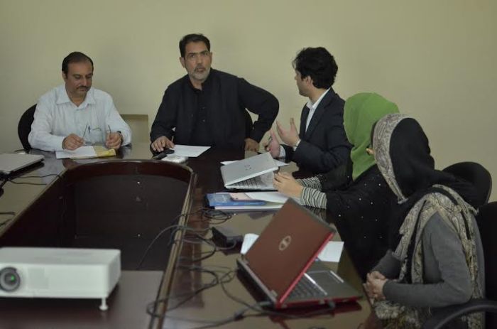 Syed Faiz Naqshbandi and Altaf Hussain Wani of APHC with YFK Executive Director Ahmed Quarishi